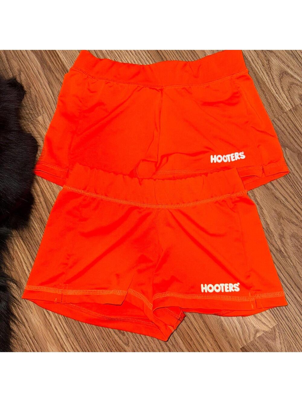 Hooters Logo Sexy Orange Booty Waitress Uniform XS Stretch Shorts